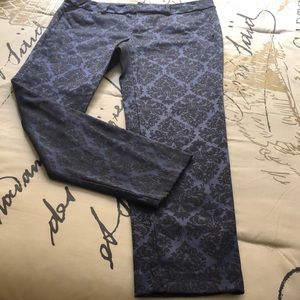 Pixie Jacquard Blue Ankle Cut Pants